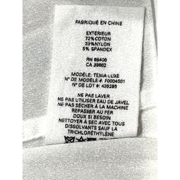 Theory Womens White Button-Down Shirt M Cotton Blend Long-Sleeve Classic Fit - Picture 5 of 6